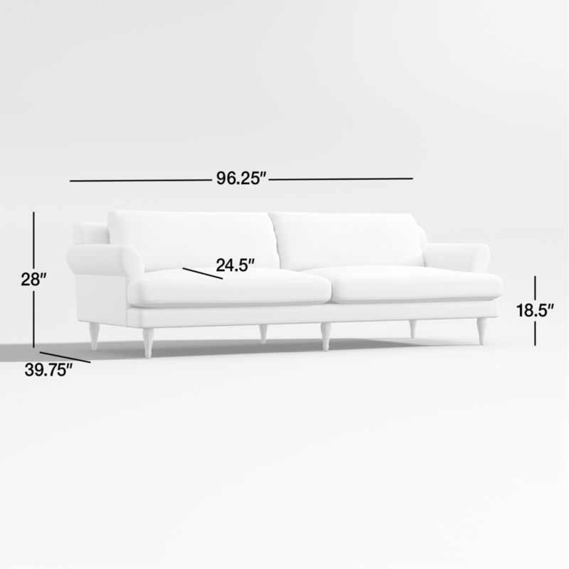 View Timson 96" White Roll-Arm Sofa - image 3 of 11