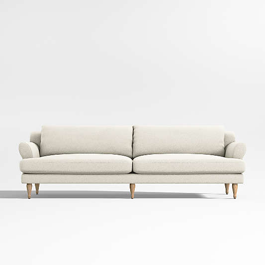 Timson 96" White Roll-Arm Sofa