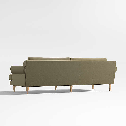 Timson 96" Green Roll-Arm Sofa