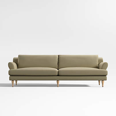 Timson 96" Green Roll-Arm Sofa