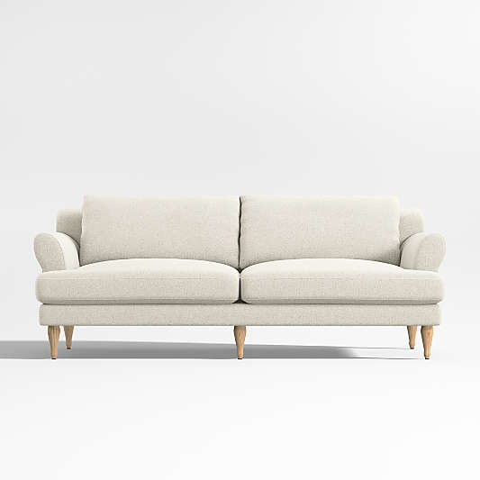 Timson White Roll-Arm Apartment Sofa