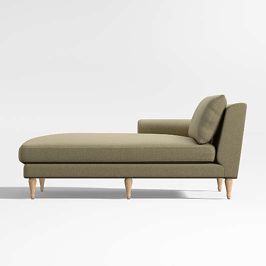 Timson Green Left Roll-Arm Chaise Lounge