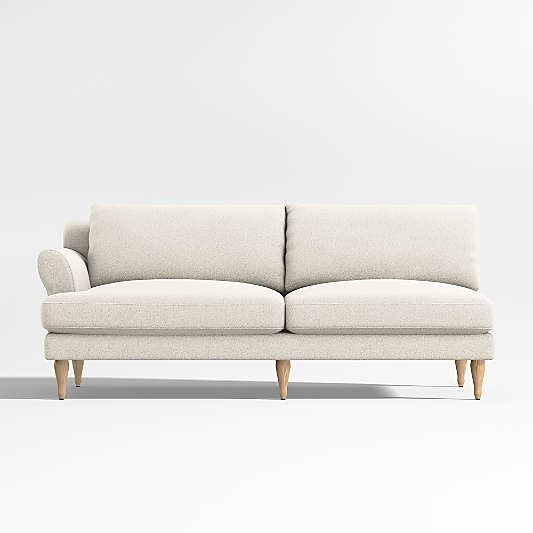 Timson White Left Roll-Arm Sofa