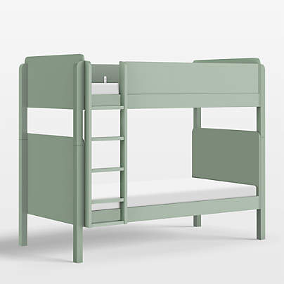 Babyletto TipToe Light Sage Green Wood Kids Bunk Bed