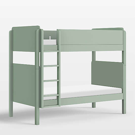 Babyletto TipToe Light Sage Green Wood Kids Bunk Bed