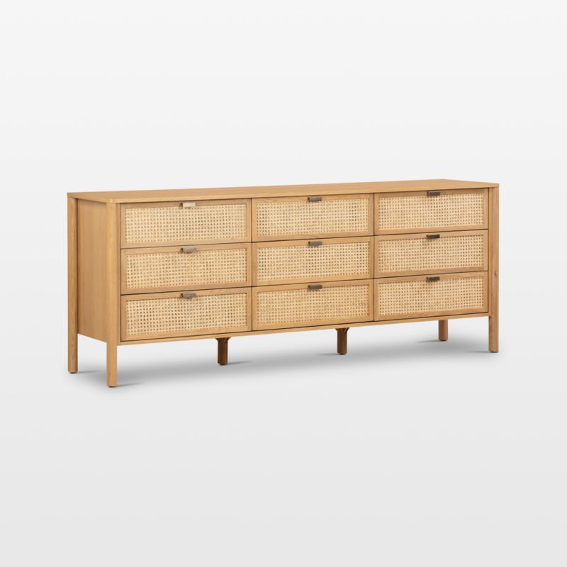 Tisdell Cane and Khaki Oak Wood -Drawer Dresser