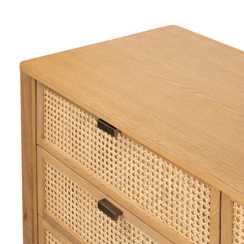 Tisdell Cane and Khaki Oak Wood -Drawer Dresser