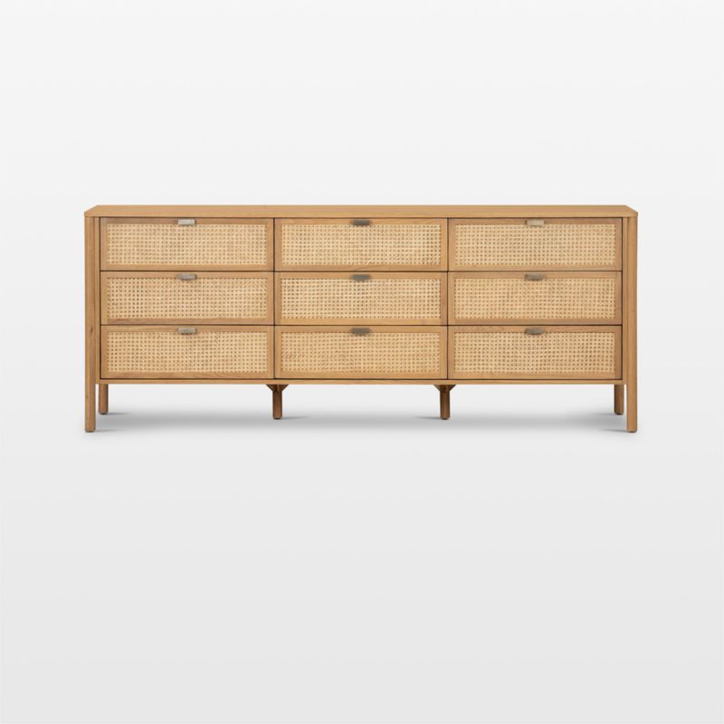 Tisdell Cane and Khaki Oak Wood -Drawer Dresser
