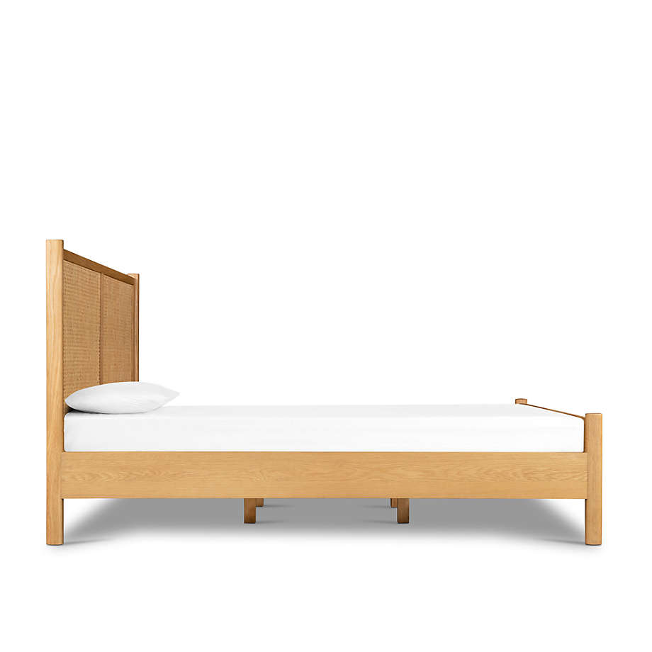 Tisdell Cane and Khaki Oak Wood Queen Bed