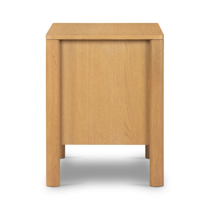 Tisdell Cane and Khaki Oak Wood Nightstand with Drawers