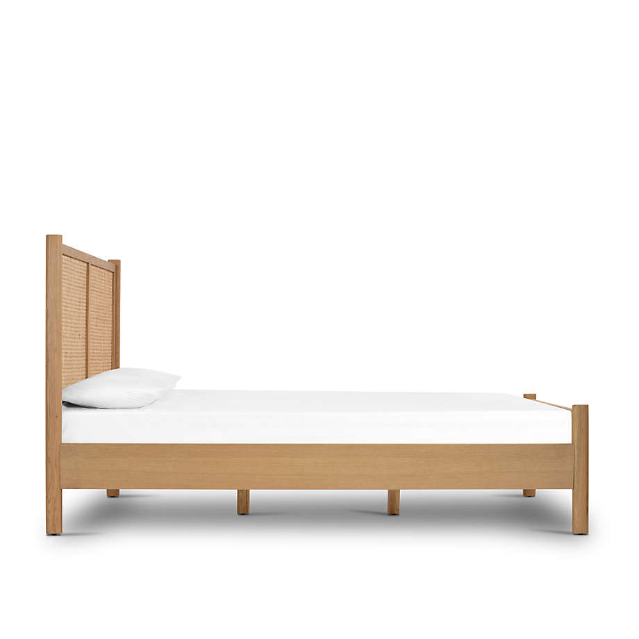 Crate&Barrel Tisdell Cane and Khaki Oak Wood Queen Bed Yorkdale Mall