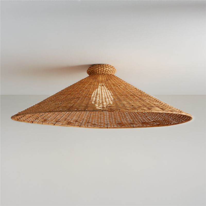 Tisse Oversized Woven Rattan Flush Mount Light by Athena Calderone