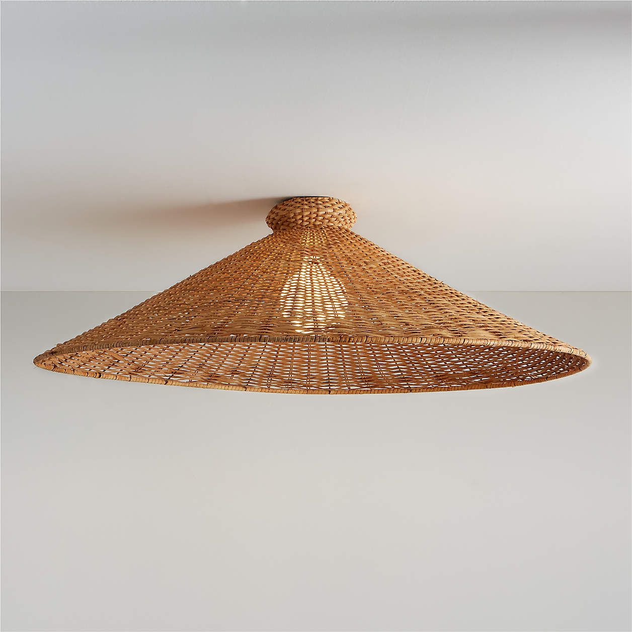 Tisse Oversized Woven Rattan Flush Mount Light by Athena Calderone