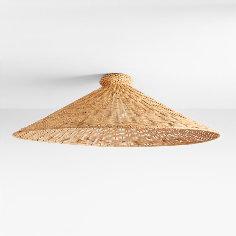 Tisse Oversized Woven Rattan Flush Mount Light by Athena Calderone