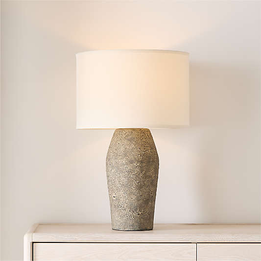 Toulon Tall Ceramic Table Lamp with White Shade