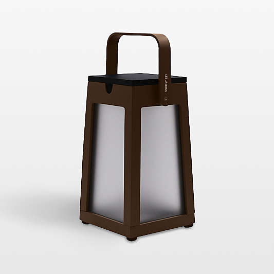 Tinka Corten Aluminum Portable Solar LED Outdoor Lantern 10.5"