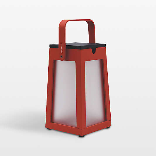 Tinka Red Aluminum Portable Solar LED Outdoor Lantern 10.5"