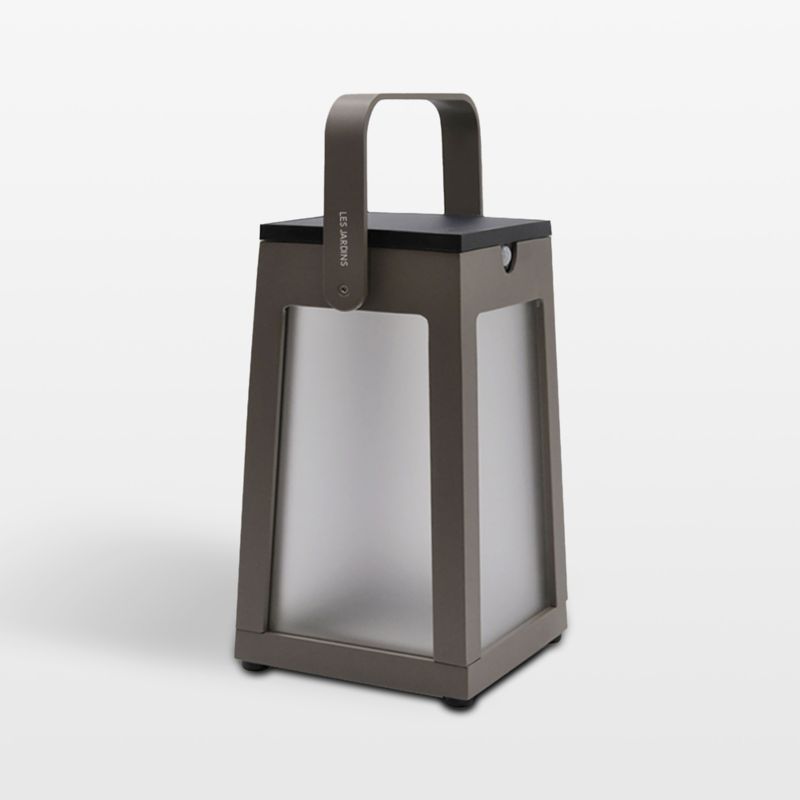 Tinka Taupe Aluminum Portable Solar LED Outdoor Lantern 10.5" - image 0 of 2