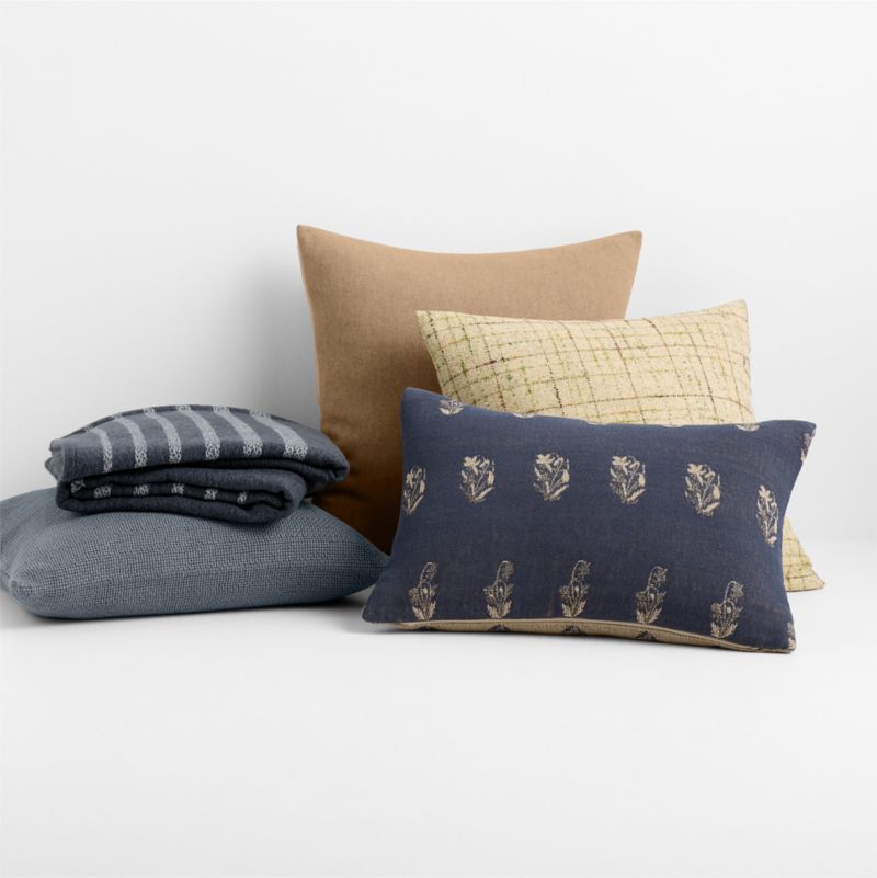 Heathered Wool Blend 20"x20" Camel Tan Throw Pillow Cover - image 5 of 6