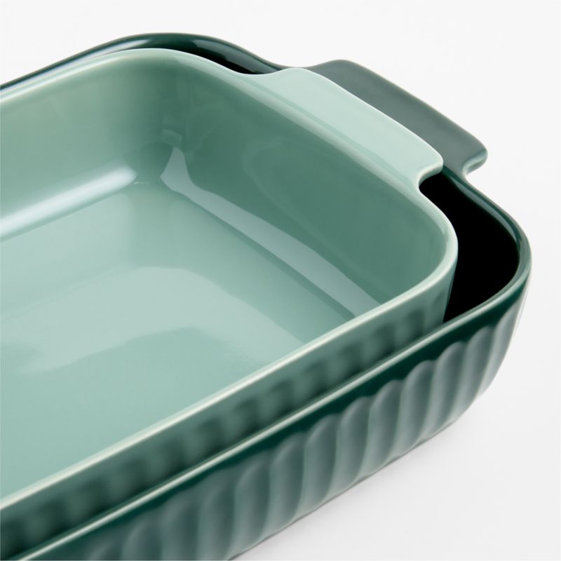 Tonal Green 2-Piece Fluted Ceramic Baking Dish Set - image 3 of 4