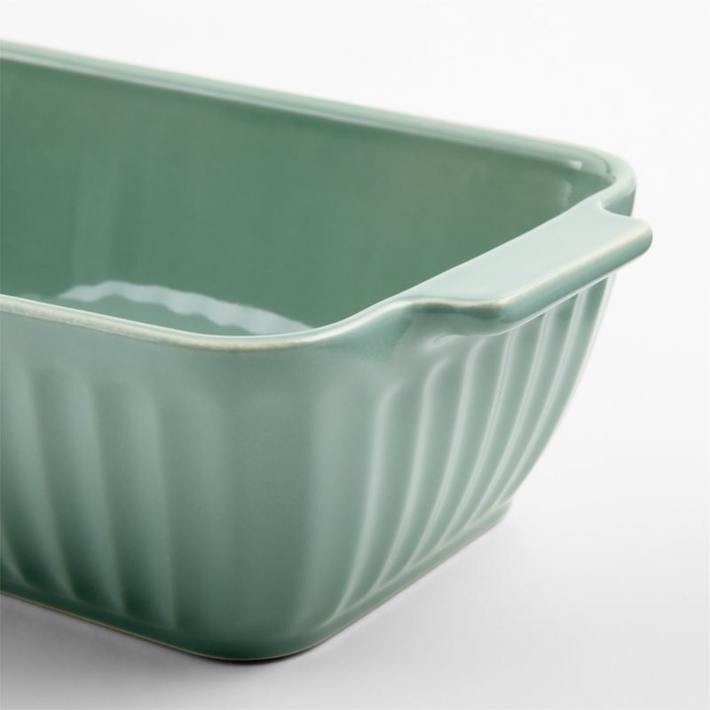 Tonal Green Fluted Ceramic 1-Lb. Loaf Baking Dish - image 1 of 2