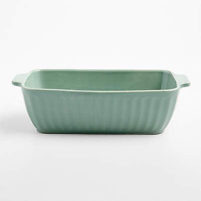 Tonal Green Fluted Ceramic 1-Lb. Loaf Baking Dish