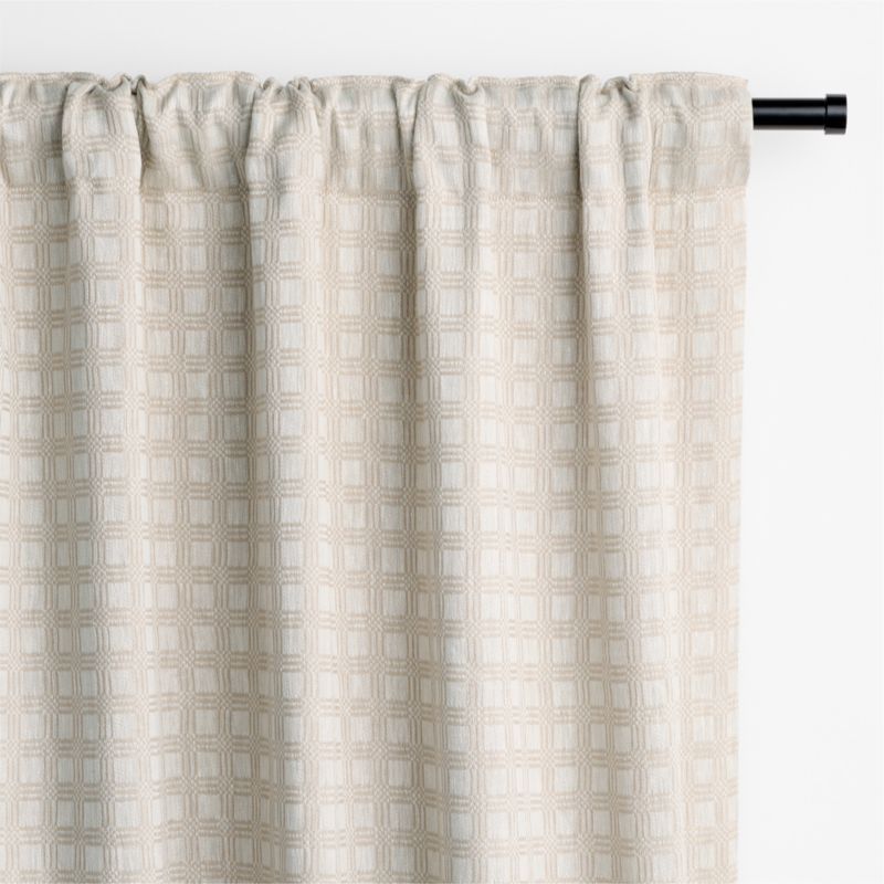 Tonal Jacquard Flax Taupe European Linen and Cotton Window Curtain Panel 52"x120" - image 2 of 5