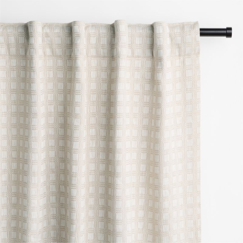 Tonal Jacquard Flax Taupe European Linen and Cotton Window Curtain Panel 52"x120" - image 3 of 5