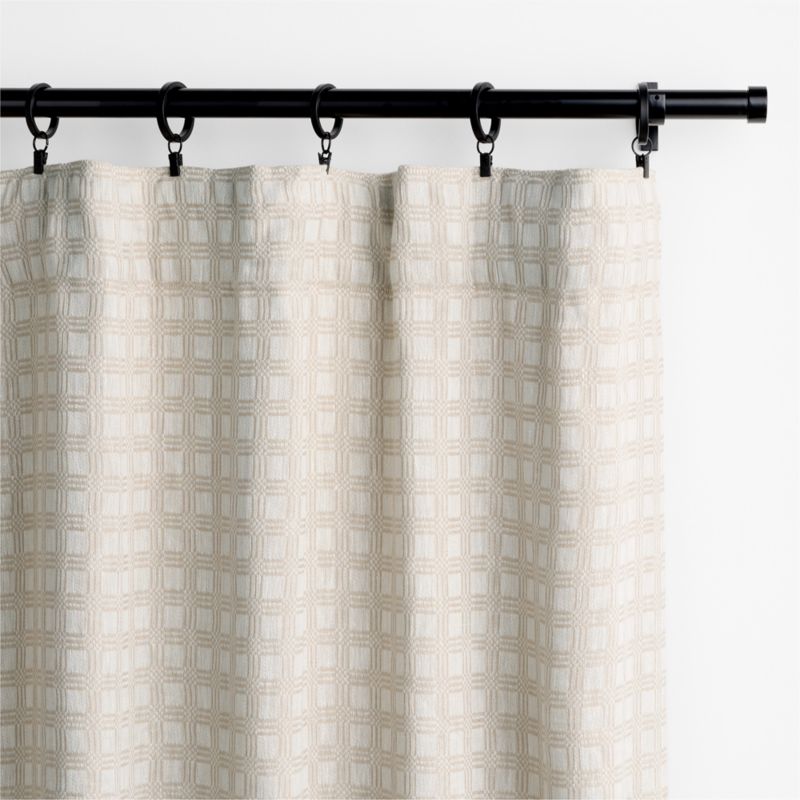 Tonal Jacquard Flax Taupe European Linen and Cotton Window Curtain Panel 52"x120" - image 4 of 5