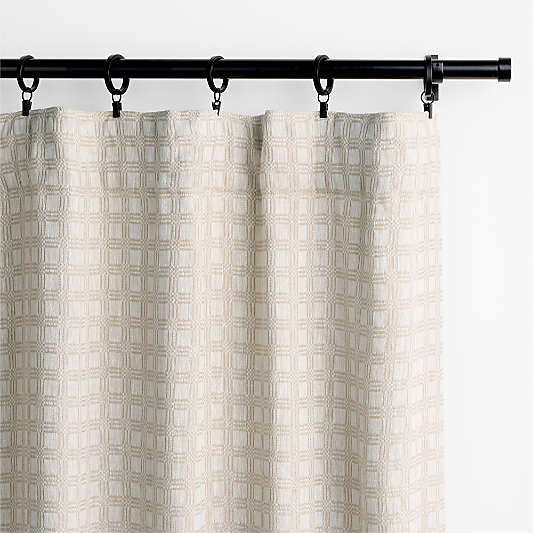 Tonal Jacquard Flax Taupe European Linen and Cotton Window Curtain Panels