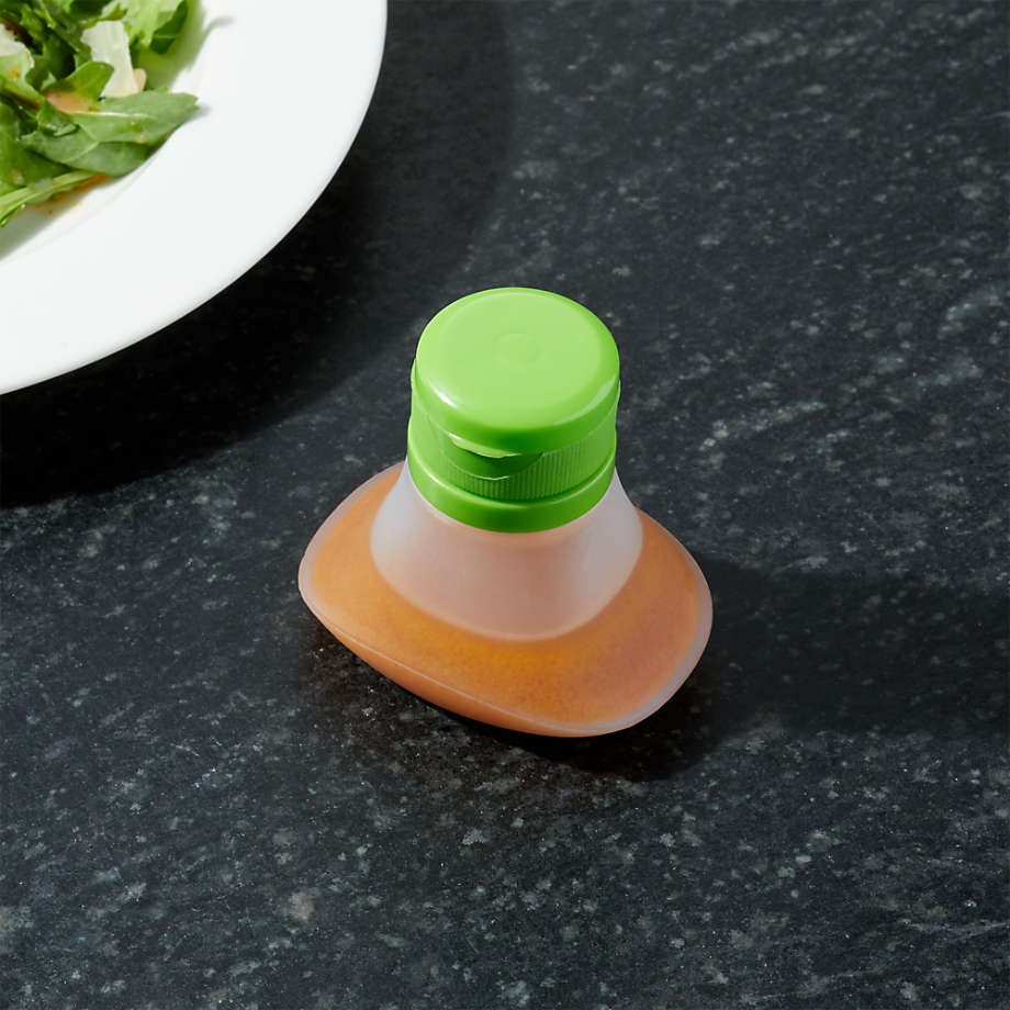 2 Pc Travel Condiment Container Salad Dressing Silicone Leak Proof