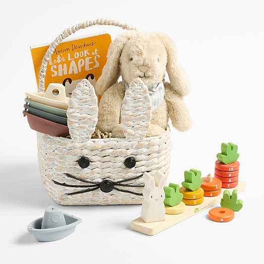 White Woven Toddler Easter Basket Bundle