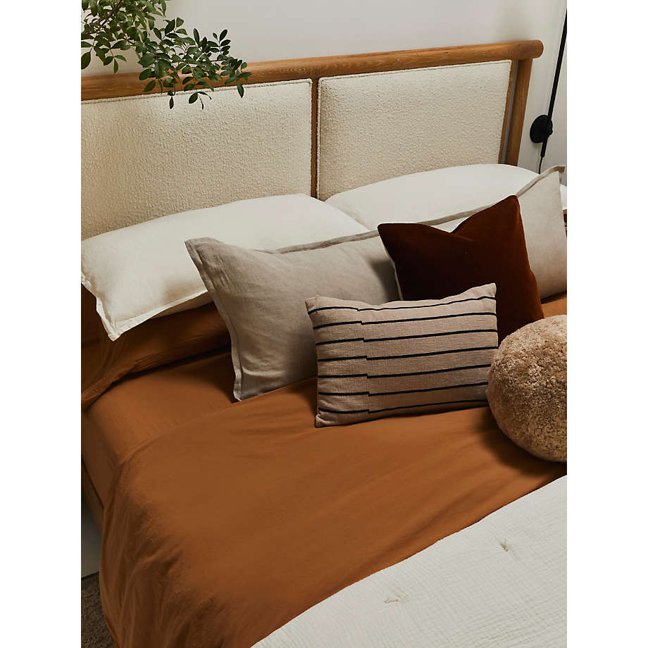 Cognac Brown Throw Pillow Arrangement | Crate & Barrel