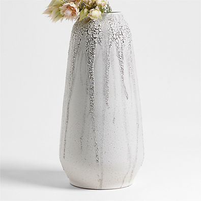 View Toluca Large Beige Ceramic Textured Vase 17" details
