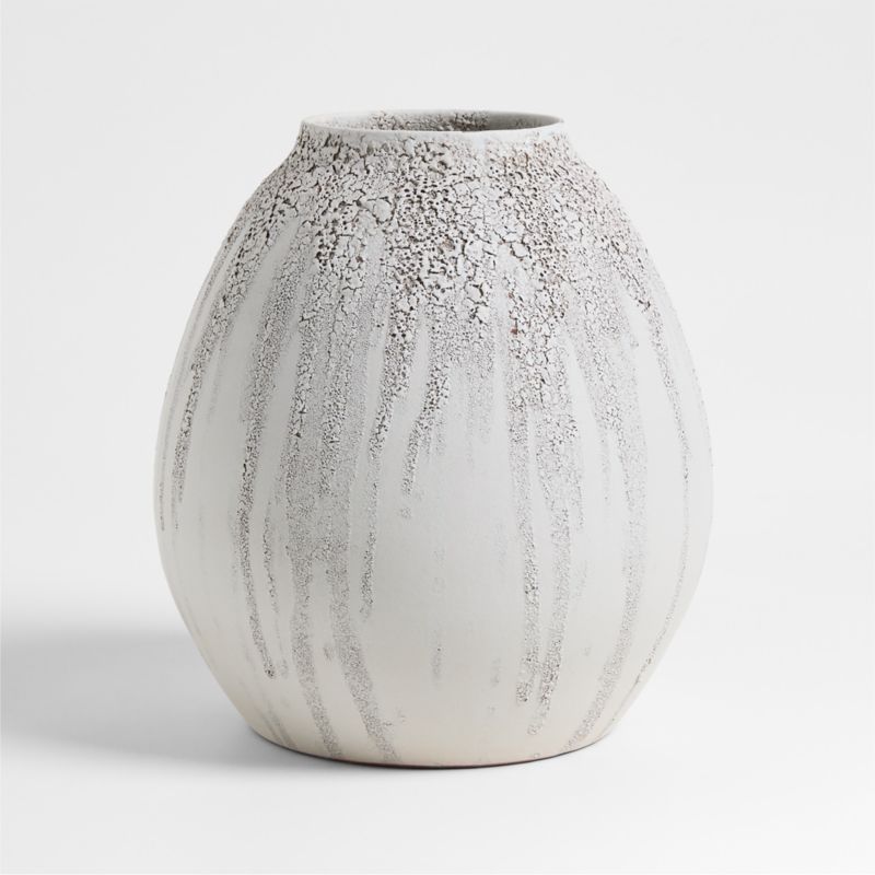 Toluca Small Beige Ceramic Textured Vase 13" - image 2 of 4