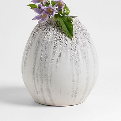 View Toluca Small Beige Ceramic Textured Vase 13" details