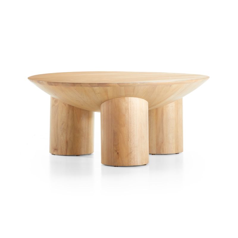 Tom Natural White Oak Wood 40" Round Three-Legged Coffee Table by Leanne Ford - image 12 of 19