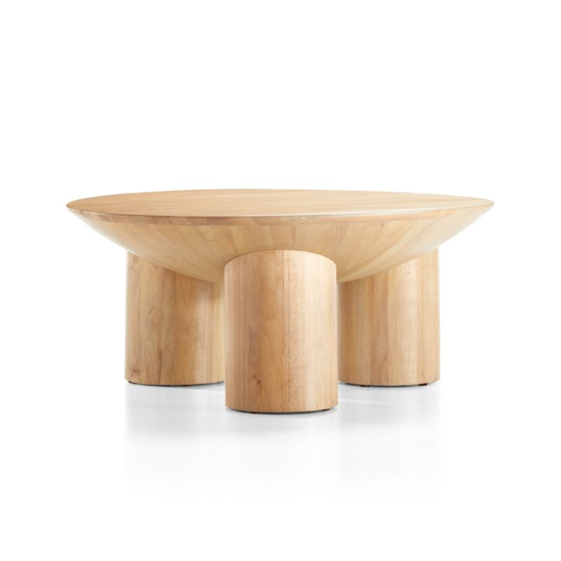 Tom Natural White Oak Wood 40" Round Three-Legged Coffee Table by Leanne Ford - image 15 of 19