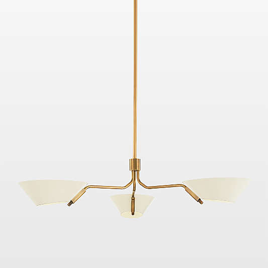 Tomar Brass & White Shade Chandelier Lights