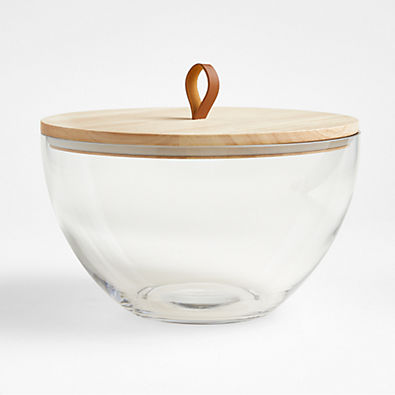 View Tomos Glass Bowl with Wood Lid details