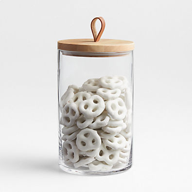 View Tomos Large Glass Canister with Wood Lid details
