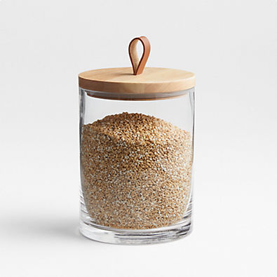 View Tomos Medium Glass Canister with Wood Lid details