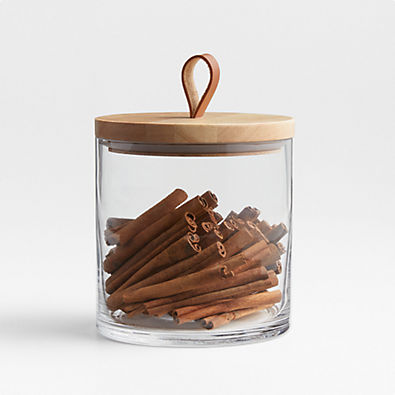 View Tomos Small Glass Canister with Wood Lid details