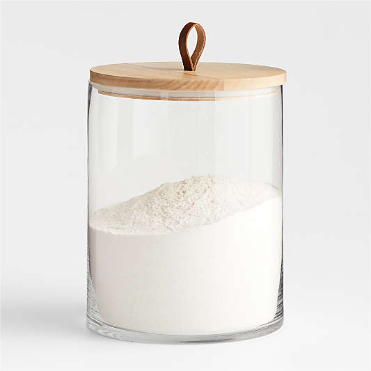 Tomos Extra-Large Glass Canister with Wood Lid