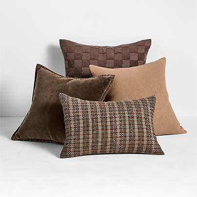 Tonal Brown Throw Pillow Arrangement