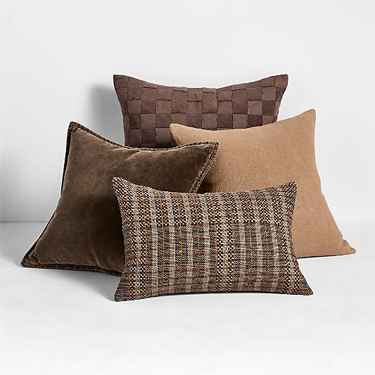 Tonal Brown Throw Pillow Arrangement