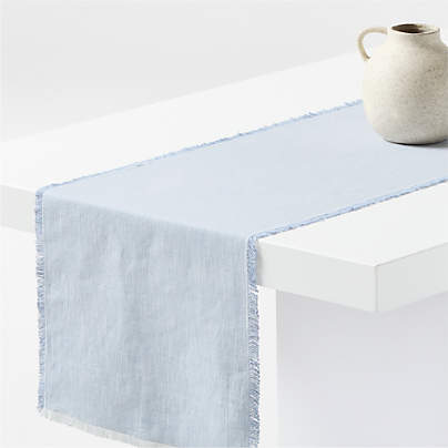 Tonal Fringe Blue 120" Table Runner