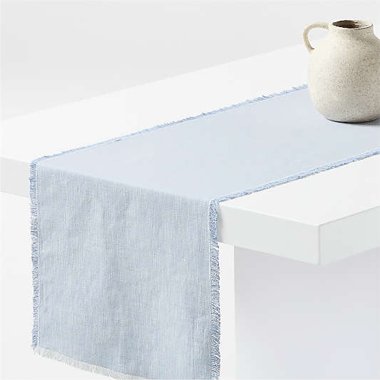 Tonal Fringe Blue 120" Table Runner