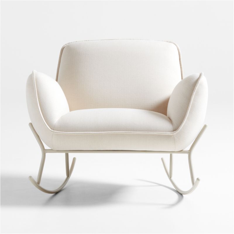 Tonal Cream Upholstered Nursery Rocking Chair - image 4 of 8