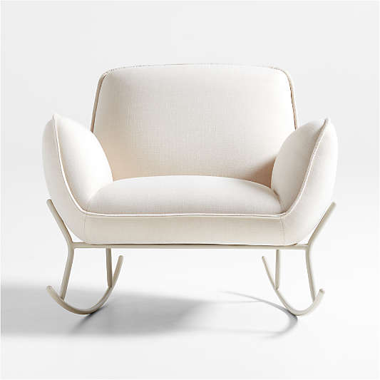 Tonal Cream Upholstered Nursery Rocking Chair